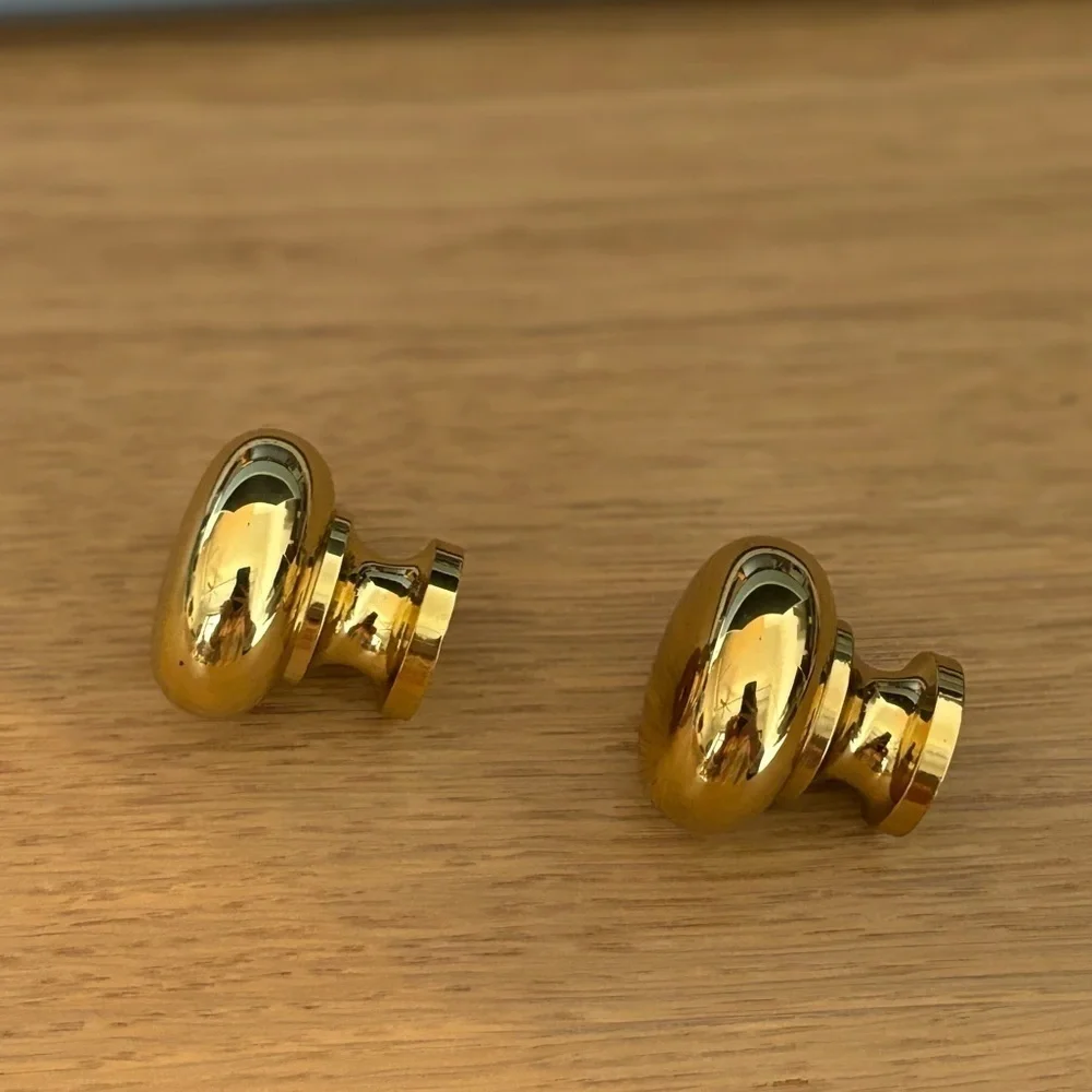 Set of‎ 2 cabinet door knobs Solid brass. New